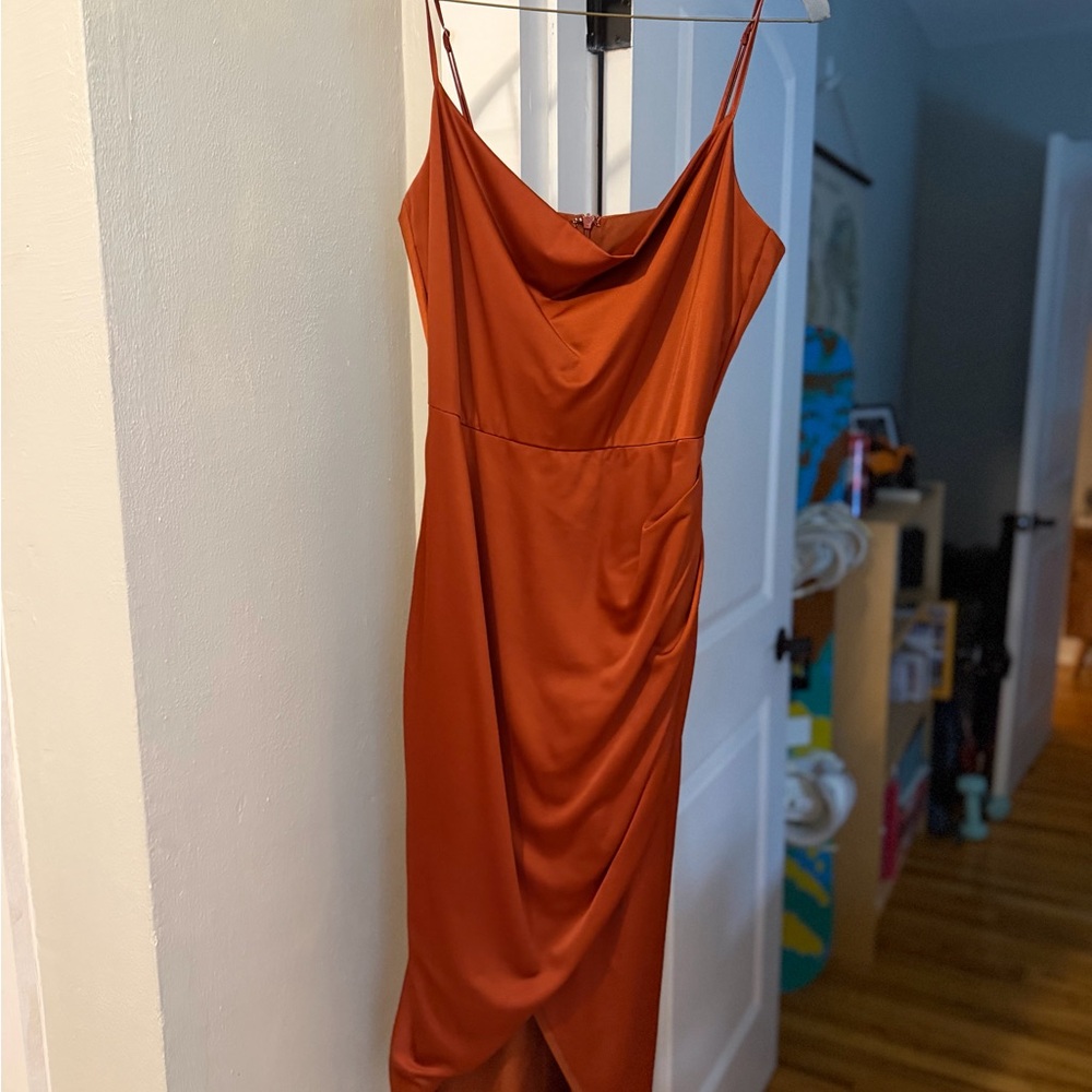 Showpo Copper Satin Dress